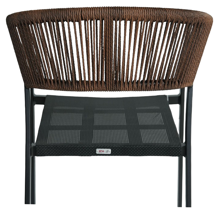 Πολυθρόνα Κήπου FIJI Μαύρο/Φυσικό Αλουμίνιο/Rattan 56x60x78cm