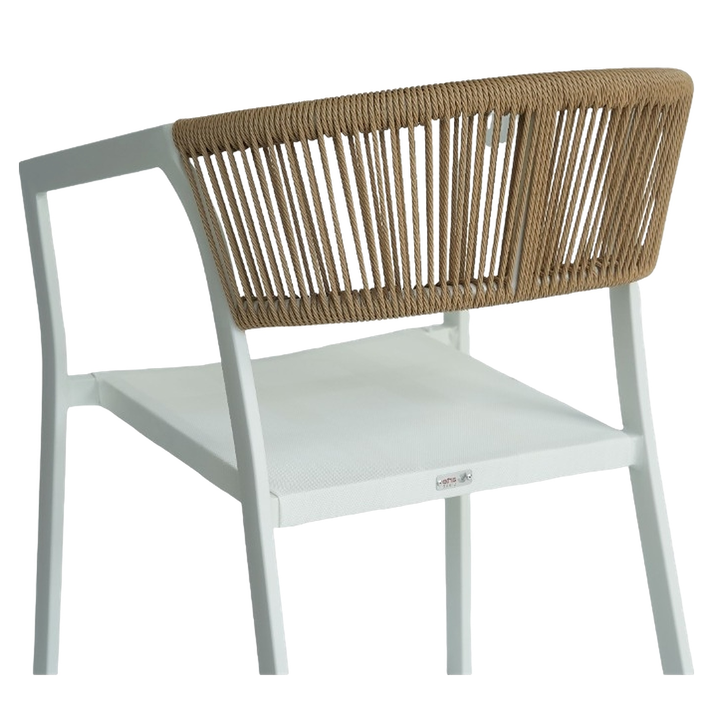 Πολυθρόνα Κήπου FIJI Λευκό/Φυσικό Αλουμίνιο/Rattan 56x60x78cm