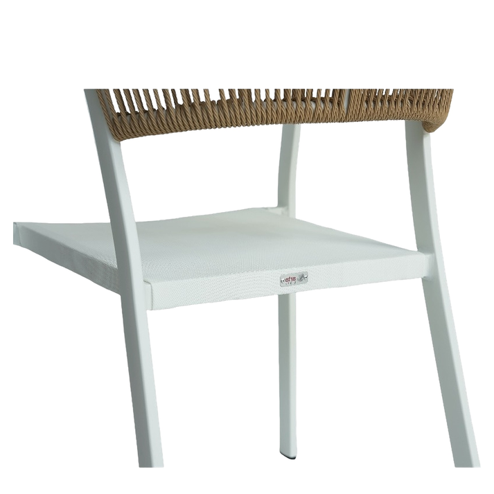 Πολυθρόνα Κήπου FIJI Λευκό/Φυσικό Αλουμίνιο/Rattan 56x60x78cm