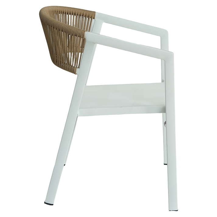 Πολυθρόνα Κήπου FIJI Λευκό/Φυσικό Αλουμίνιο/Rattan 56x60x78cm