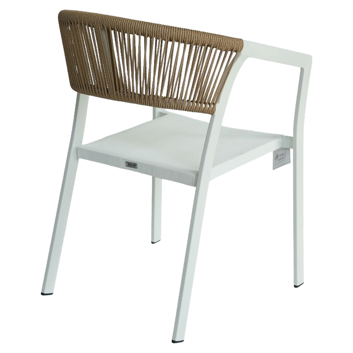 Πολυθρόνα Κήπου FIJI Λευκό/Φυσικό Αλουμίνιο/Rattan 56x60x78cm