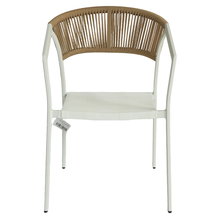 Πολυθρόνα Κήπου FIJI Λευκό/Φυσικό Αλουμίνιο/Rattan 56x60x78cm