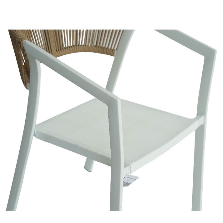 Πολυθρόνα Κήπου FIJI Λευκό/Φυσικό Αλουμίνιο/Rattan 56x60x78cm