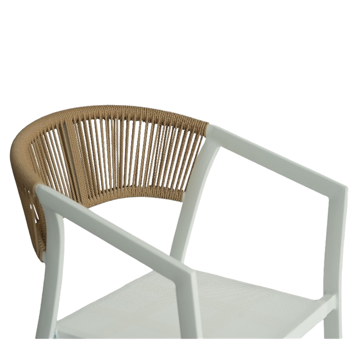 Πολυθρόνα Κήπου FIJI Λευκό/Φυσικό Αλουμίνιο/Rattan 56x60x78cm