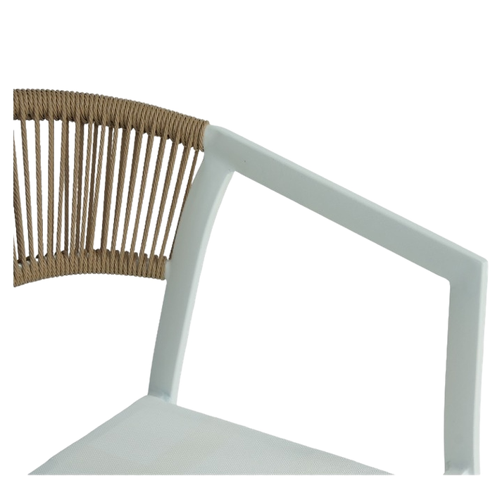 Πολυθρόνα Κήπου FIJI Λευκό/Φυσικό Αλουμίνιο/Rattan 56x60x78cm