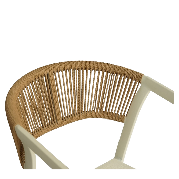 Πολυθρόνα Κήπου FIJI Λευκό/Φυσικό Αλουμίνιο/Rattan 56x60x78cm