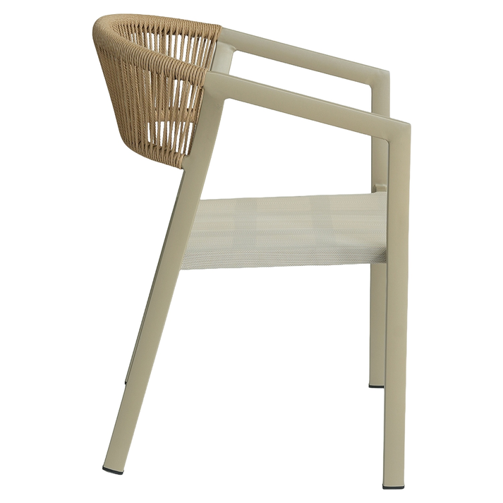 Πολυθρόνα Κήπου FIJI Μπεζ/Φυσικό Αλουμίνιο/Rattan 56x60x78cm