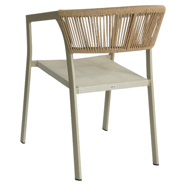 Πολυθρόνα Κήπου FIJI Μπεζ/Φυσικό Αλουμίνιο/Rattan 56x60x78cm