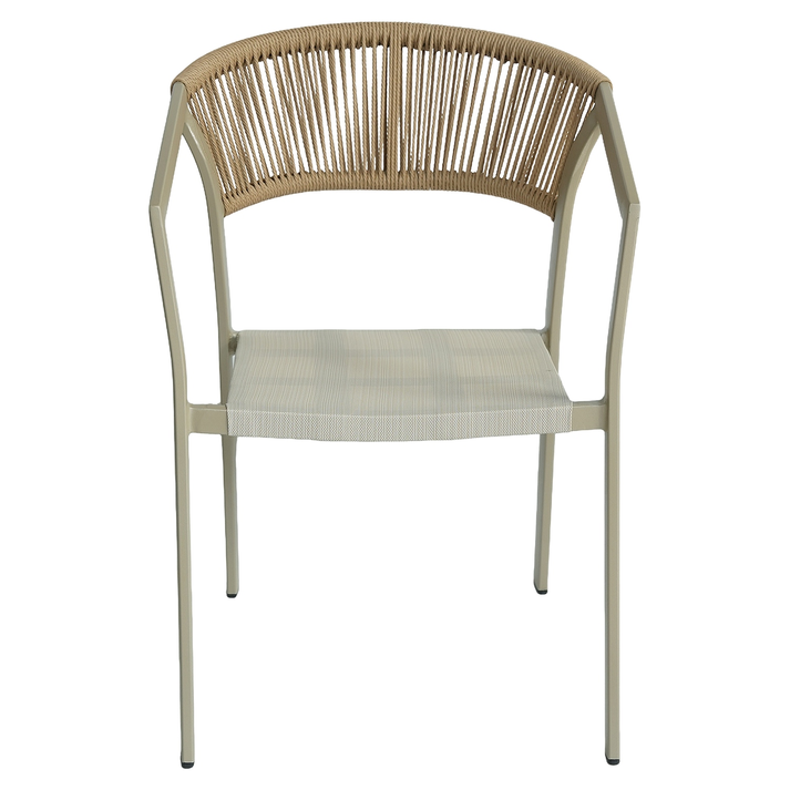 Πολυθρόνα Κήπου FIJI Μπεζ/Φυσικό Αλουμίνιο/Rattan 56x60x78cm