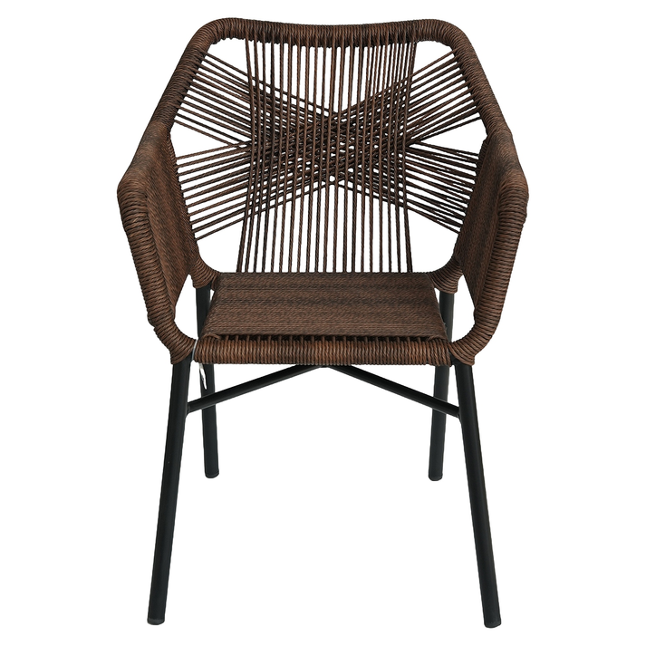 Πολυθρόνα Κήπου MAURITIUS Μαύρο/Φυσικό Αλουμίνιο/Rattan 57x65x84cm