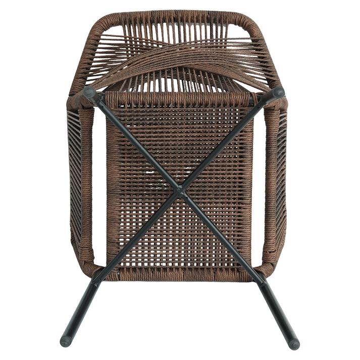 Πολυθρόνα Κήπου MAURITIUS Μαύρο/Φυσικό Αλουμίνιο/Rattan 57x65x84cm