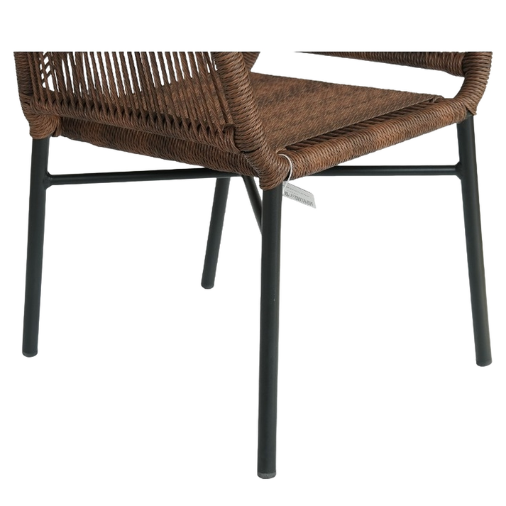 Πολυθρόνα Κήπου MAURITIUS Μαύρο/Φυσικό Αλουμίνιο/Rattan 57x65x84cm