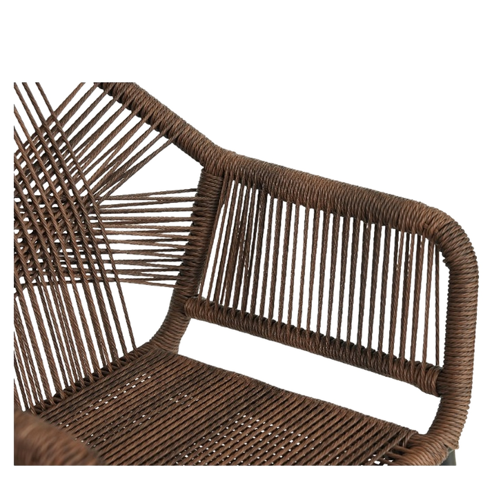 Πολυθρόνα Κήπου MAURITIUS Μαύρο/Φυσικό Αλουμίνιο/Rattan 57x65x84cm