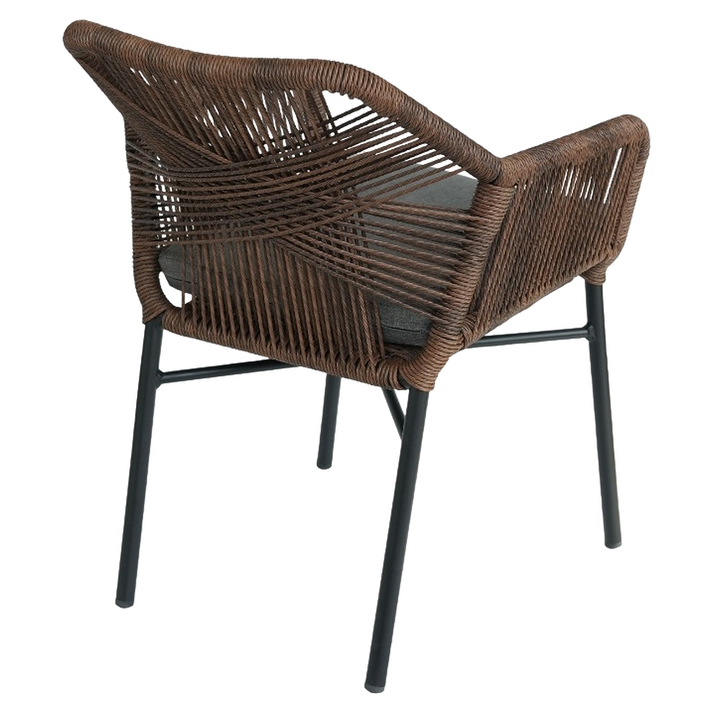 Πολυθρόνα Κήπου MAURITIUS Μαύρο/Φυσικό Αλουμίνιο/Rattan 57x65x84cm