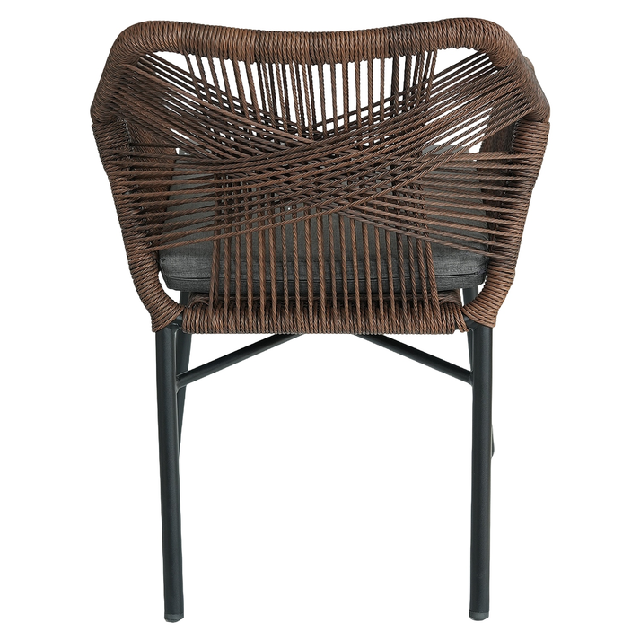 Πολυθρόνα Κήπου MAURITIUS Μαύρο/Φυσικό Αλουμίνιο/Rattan 57x65x84cm