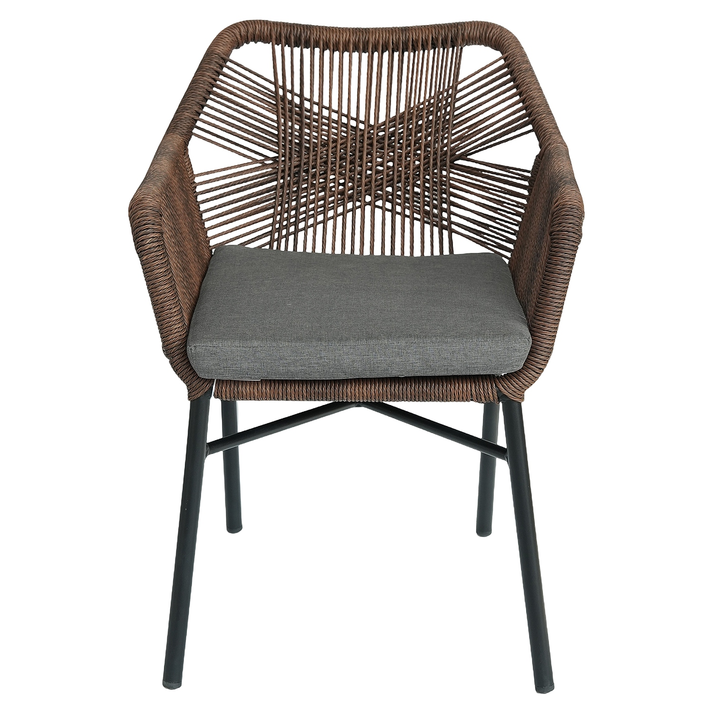 Πολυθρόνα Κήπου MAURITIUS Μαύρο/Φυσικό Αλουμίνιο/Rattan 57x65x84cm
