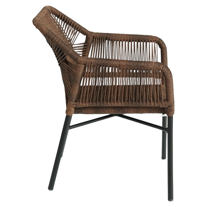 Πολυθρόνα Κήπου MAURITIUS Μαύρο/Φυσικό Αλουμίνιο/Rattan 57x65x84cm