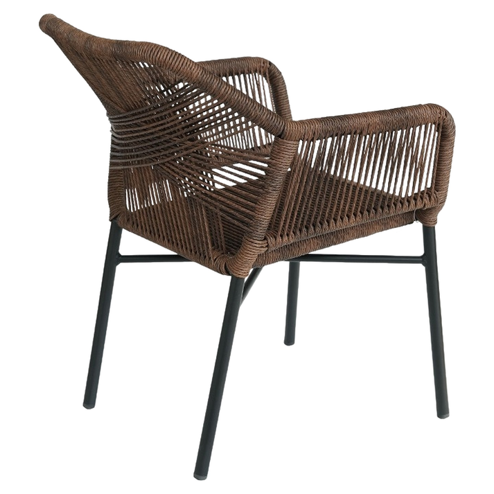 Πολυθρόνα Κήπου MAURITIUS Μαύρο/Φυσικό Αλουμίνιο/Rattan 57x65x84cm