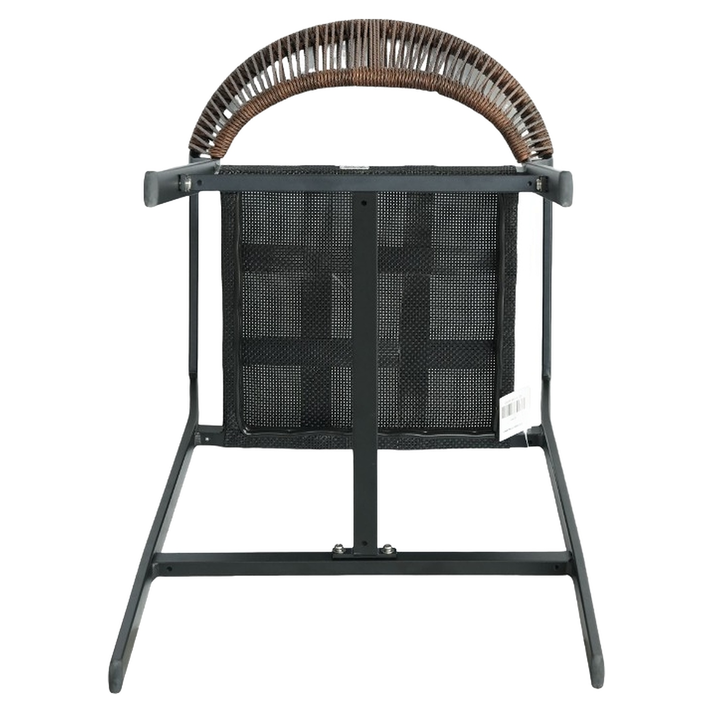 Σκαμπό Bar SANTORINI Μαύρο/Φυσικό Αλουμίνιο/Rattan 55x56x99cm