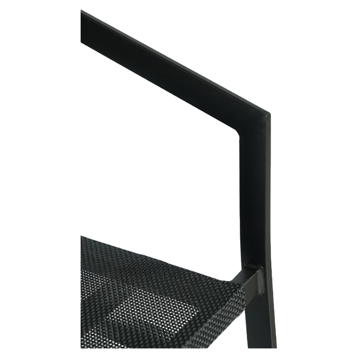 Σκαμπό Bar SANTORINI Μαύρο/Φυσικό Αλουμίνιο/Rattan 55x56x99cm