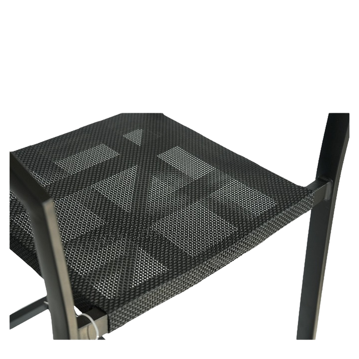 Σκαμπό Bar SANTORINI Μαύρο/Φυσικό Αλουμίνιο/Rattan 55x56x99cm
