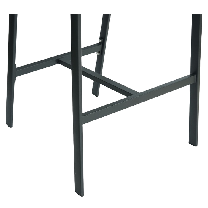 Σκαμπό Bar SANTORINI Ανθρακί/Φυσικό Αλουμίνιο/Rattan 55x56x99cm