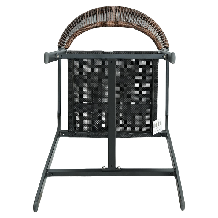 Σκαμπό Bar SANTORINI Ανθρακί/Φυσικό Αλουμίνιο/Rattan 55x56x99cm
