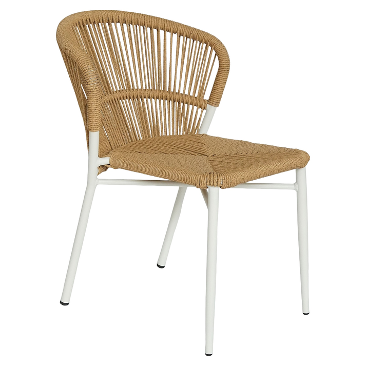 Καρέκλα Κήπου RIVIERA Λευκό/Φυσικό Αλουμίνιο/Rattan 57x61x79cm