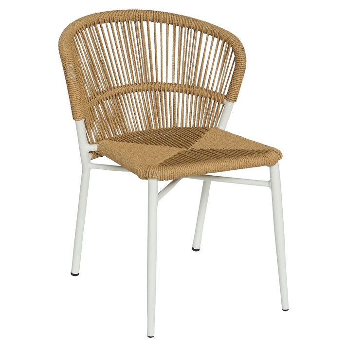 Καρέκλα Κήπου RIVIERA Λευκό/Φυσικό Αλουμίνιο/Rattan 57x61x79cm