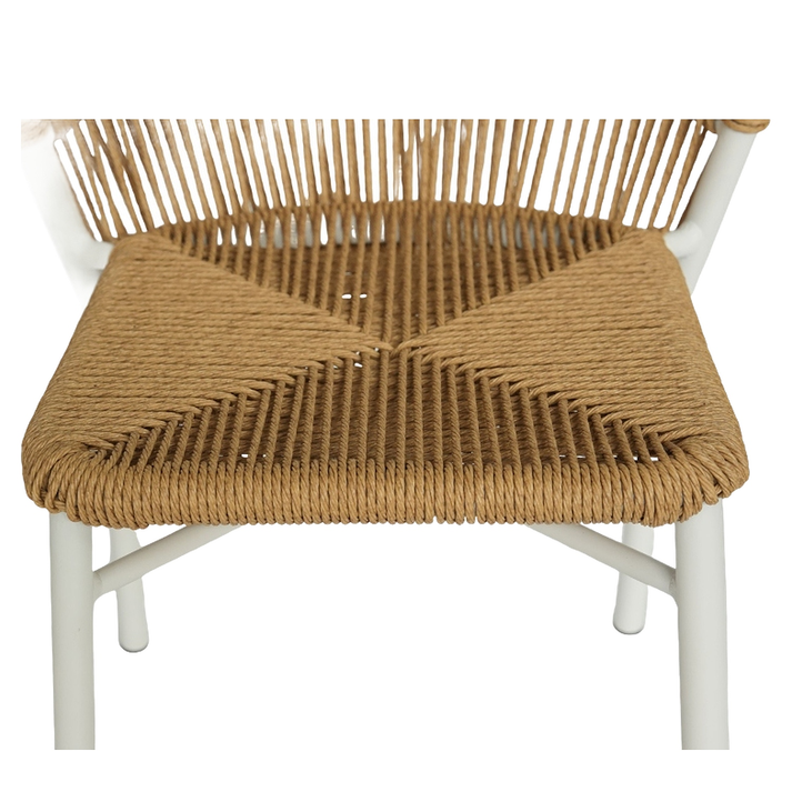 Καρέκλα Κήπου RIVIERA Λευκό/Φυσικό Αλουμίνιο/Rattan 57x61x79cm