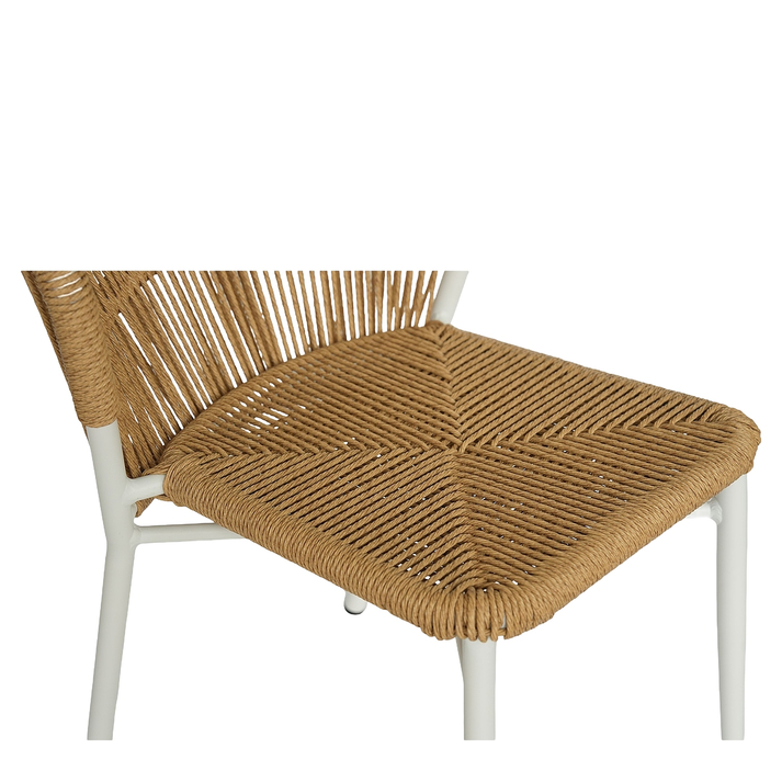 Καρέκλα Κήπου RIVIERA Λευκό/Φυσικό Αλουμίνιο/Rattan 57x61x79cm