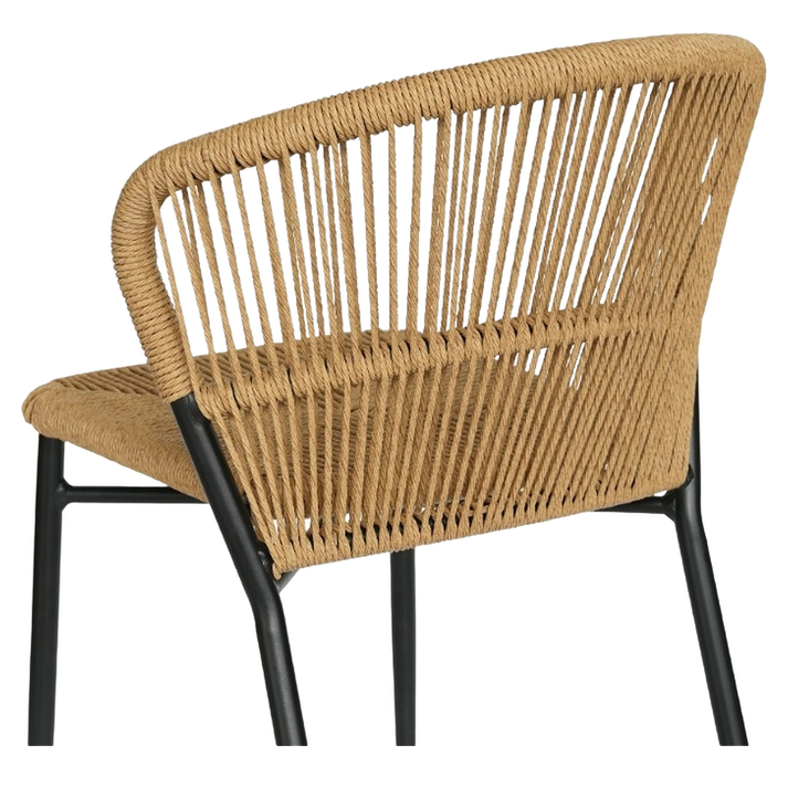 Καρέκλα Κήπου RIVIERA Μαύρο/Φυσικό Αλουμίνιο/Rattan 57x61x79cm