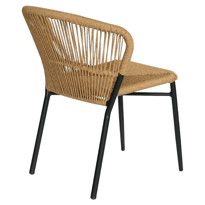 Καρέκλα Κήπου RIVIERA Μαύρο/Φυσικό Αλουμίνιο/Rattan 57x61x79cm