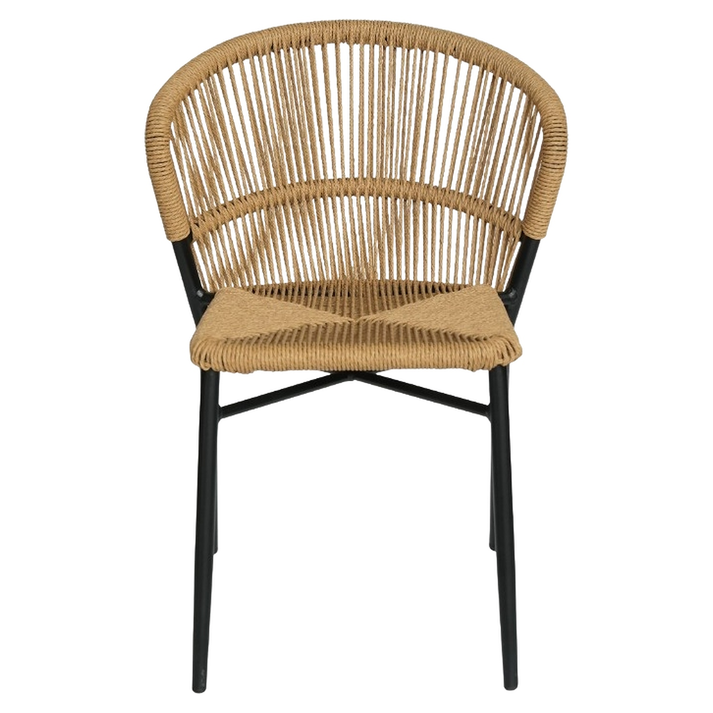 Καρέκλα Κήπου RIVIERA Μαύρο/Φυσικό Αλουμίνιο/Rattan 57x61x79cm