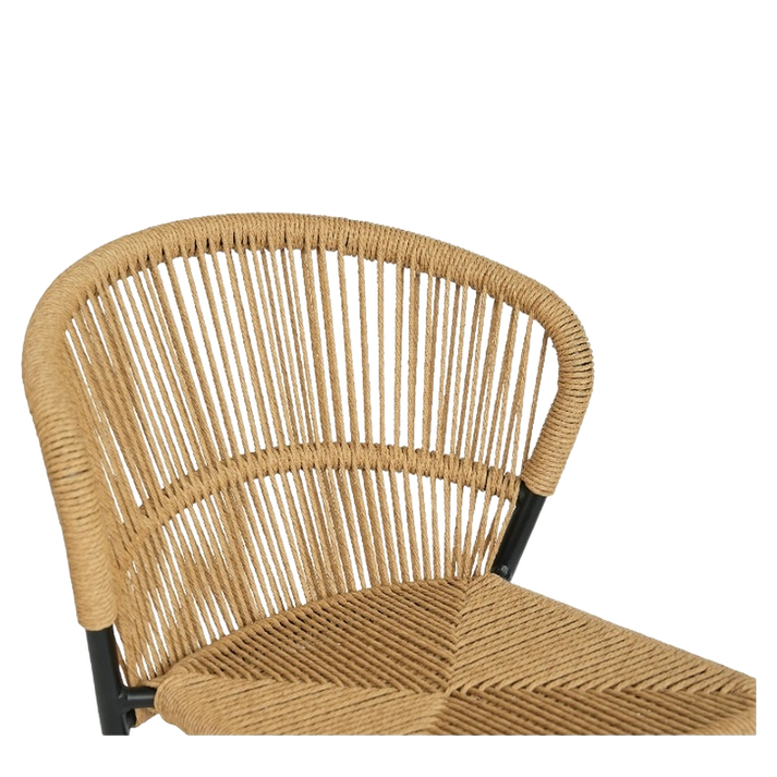 Καρέκλα Κήπου RIVIERA Μαύρο/Φυσικό Αλουμίνιο/Rattan 57x61x79cm