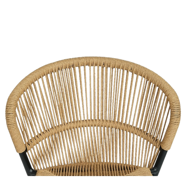 Καρέκλα Κήπου RIVIERA Μαύρο/Φυσικό Αλουμίνιο/Rattan 57x61x79cm