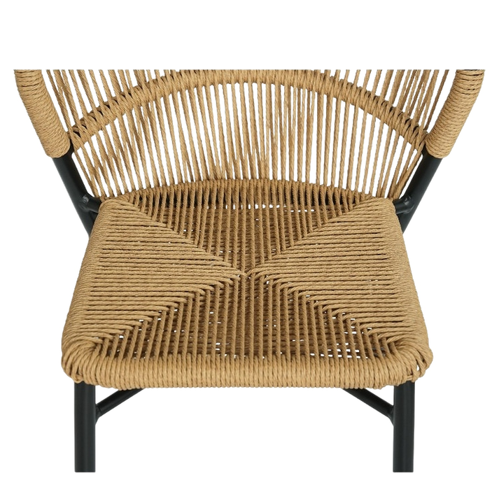 Καρέκλα Κήπου RIVIERA Μαύρο/Φυσικό Αλουμίνιο/Rattan 57x61x79cm