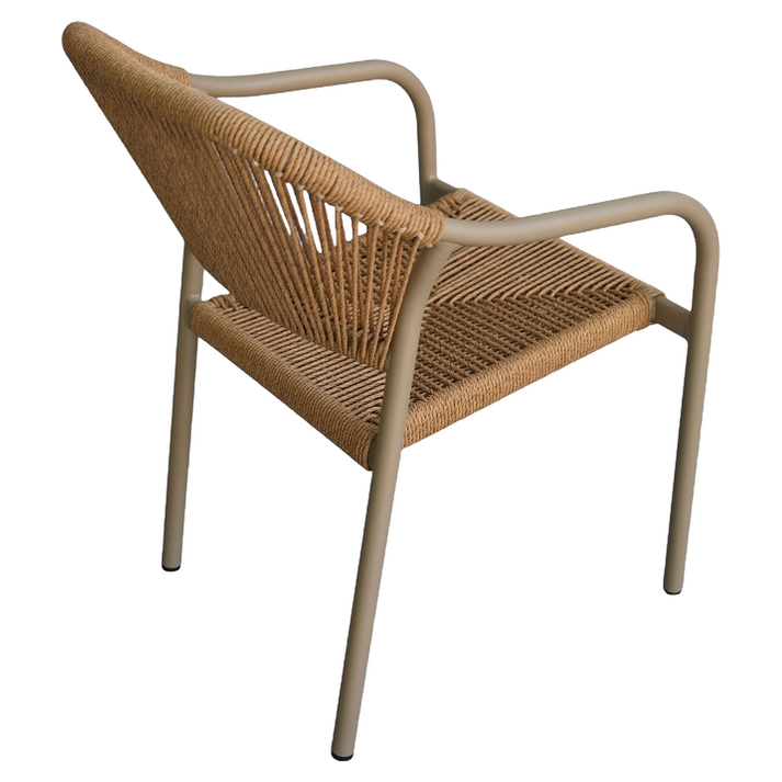 Πολυθρόνα Κήπου MOOREA Μπεζ/Φυσικό Αλουμίνιο/Rattan 58x56x79cm