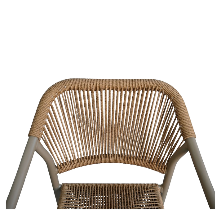 Πολυθρόνα Κήπου MOOREA Μπεζ/Φυσικό Αλουμίνιο/Rattan 58x56x79cm