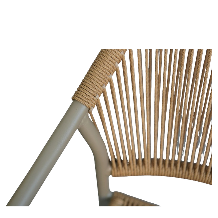 Πολυθρόνα Κήπου MOOREA Μπεζ/Φυσικό Αλουμίνιο/Rattan 58x56x79cm
