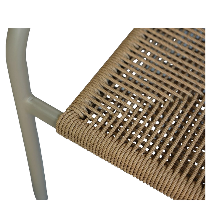 Πολυθρόνα Κήπου MOOREA Μπεζ/Φυσικό Αλουμίνιο/Rattan 58x56x79cm