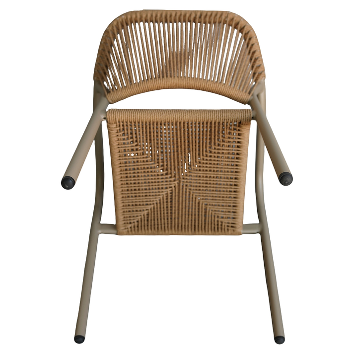 Πολυθρόνα Κήπου MOOREA Μπεζ/Φυσικό Αλουμίνιο/Rattan 58x56x79cm