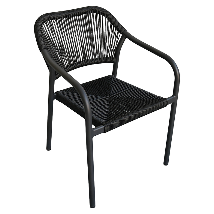 Πολυθρόνα Κήπου MOOREA Ανθρακί Αλουμίνιο/Rattan 58x56x79cm