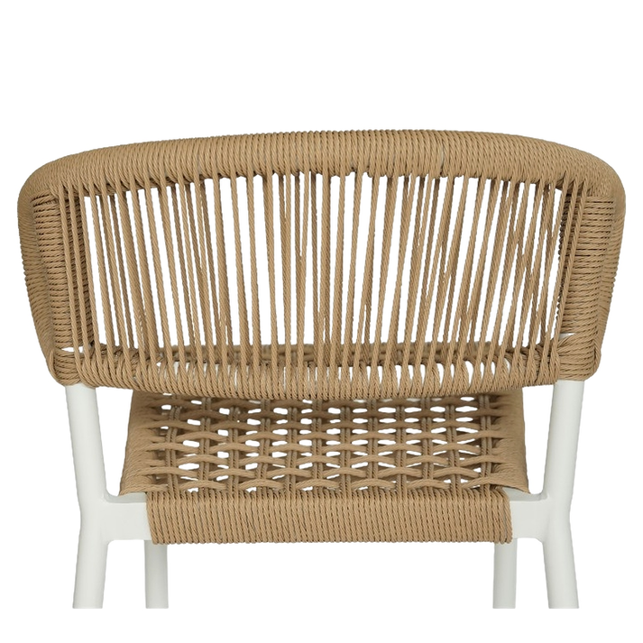 Σκαμπό Bar CEBU Λευκό/Φυσικό Αλουμίνιο/Rattan 60x60x99cm