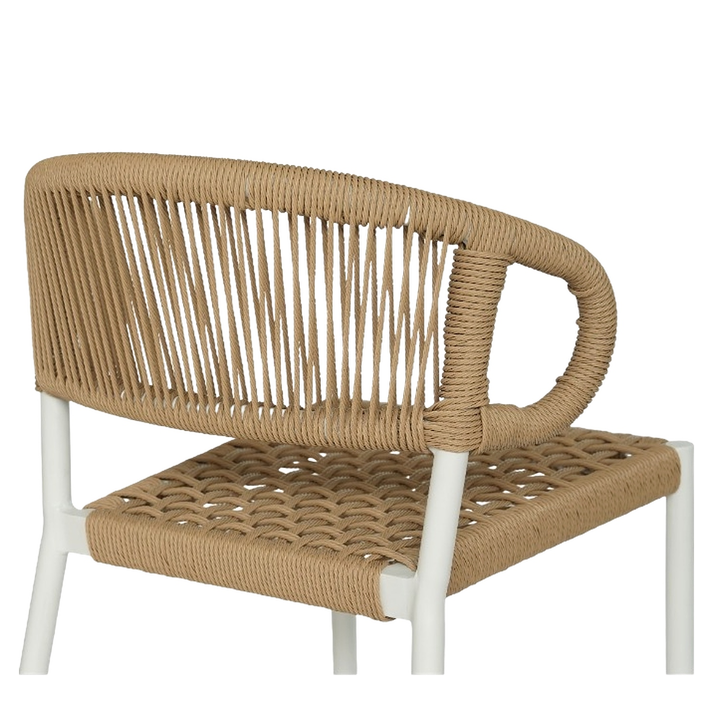 Σκαμπό Bar CEBU Λευκό/Φυσικό Αλουμίνιο/Rattan 60x60x99cm
