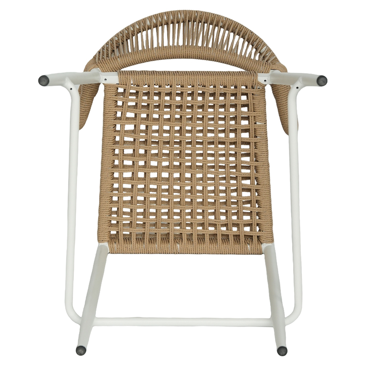 Σκαμπό Bar CEBU Λευκό/Φυσικό Αλουμίνιο/Rattan 60x60x99cm