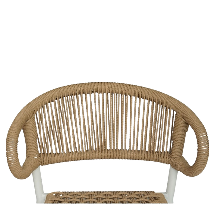 Σκαμπό Bar CEBU Λευκό/Φυσικό Αλουμίνιο/Rattan 60x60x99cm