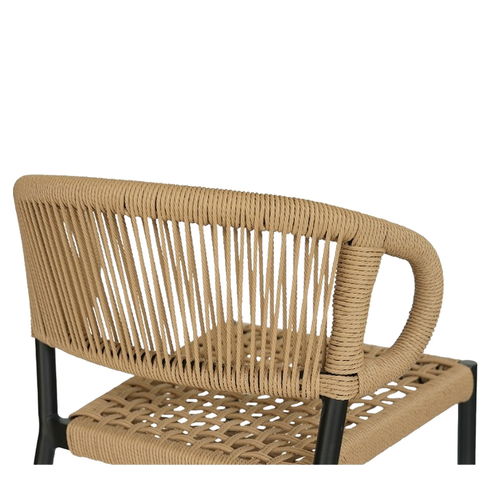 Σκαμπό Bar CEBU Μαύρο/Φυσικό Αλουμίνιο/Rattan 60x60x99cm