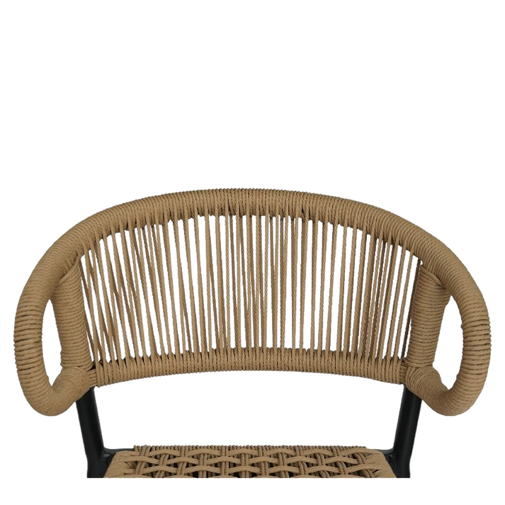 Σκαμπό Bar CEBU Μαύρο/Φυσικό Αλουμίνιο/Rattan 60x60x99cm
