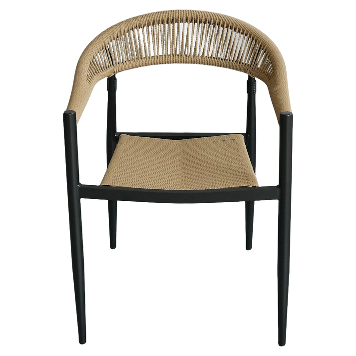 Πολυθρόνα Κήπου MALINDI Μαύρο/Φυσικό Αλουμίνιο/Rattan 56x56x78cm